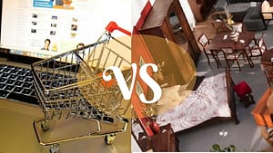 Buying furniture online vs. in-store.